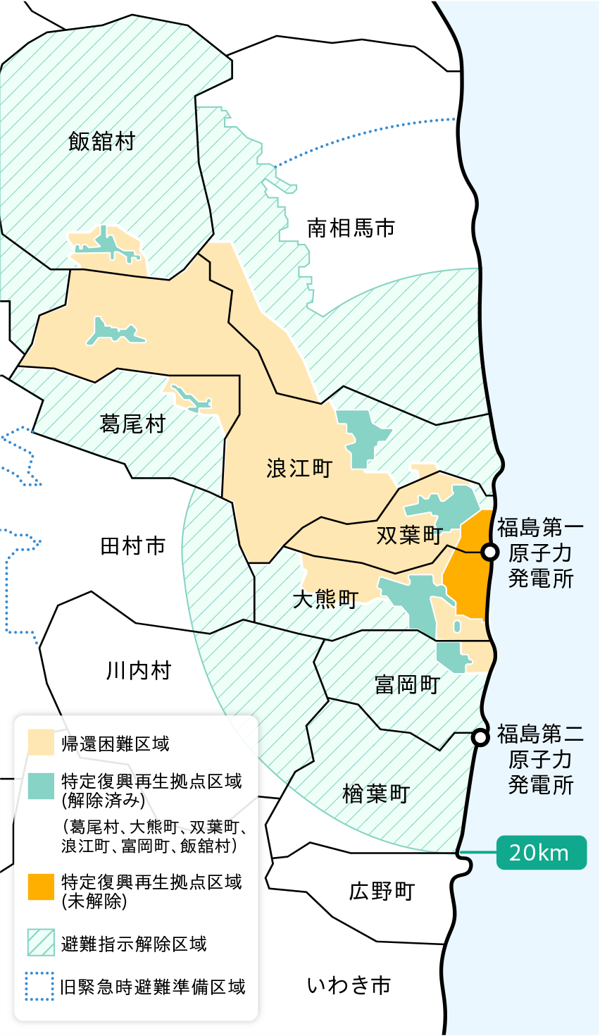 避難指示区域の概念図